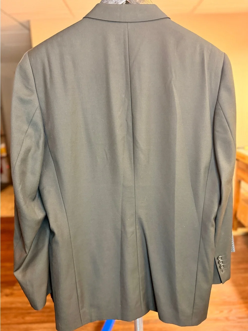 Black 3-Button Blazer - Super 100's Wool (44L)